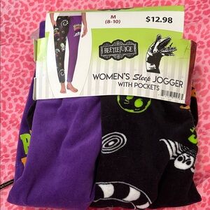 BettieJuice Women's Sleep Jogger with Pockets - Purple and Black